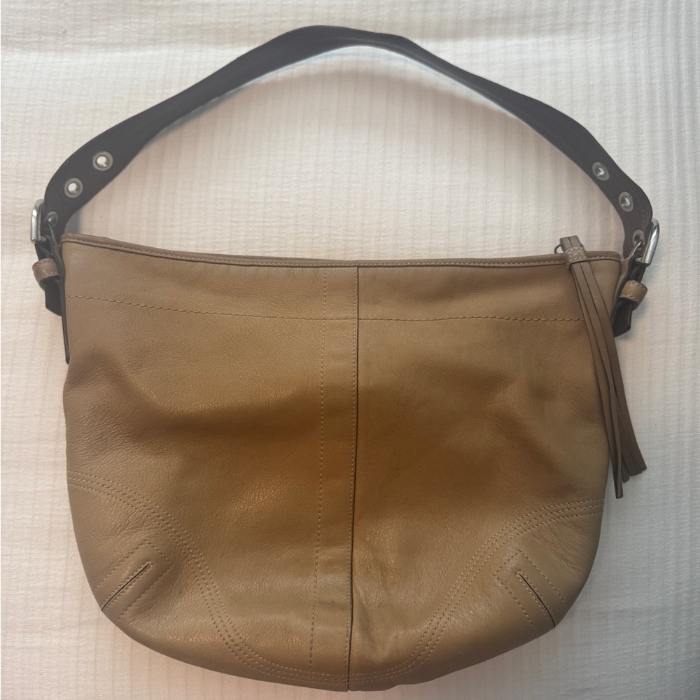 Coach Tan Leather Hobo Shoulder Bag